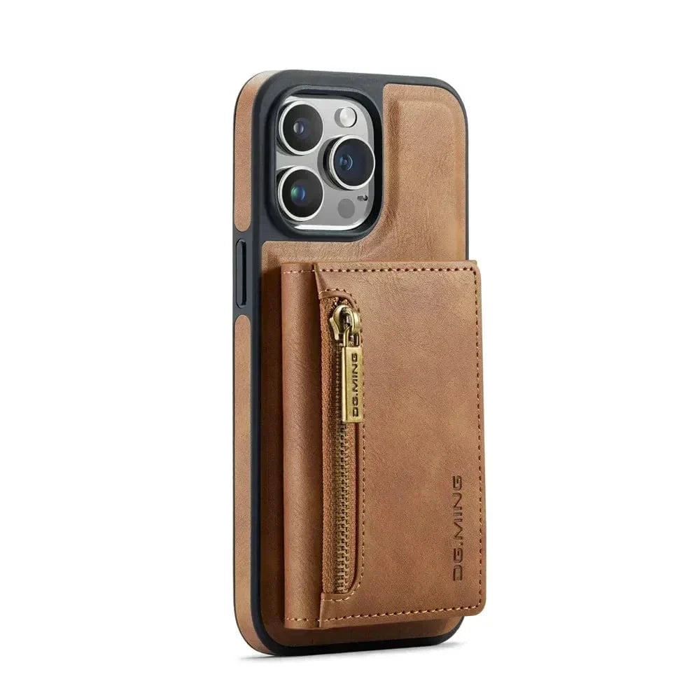 Protective Phone Wallet Case with Detachable Leather Mount