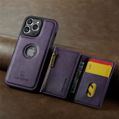 Protective Phone Wallet Case with Detachable Leather Mount