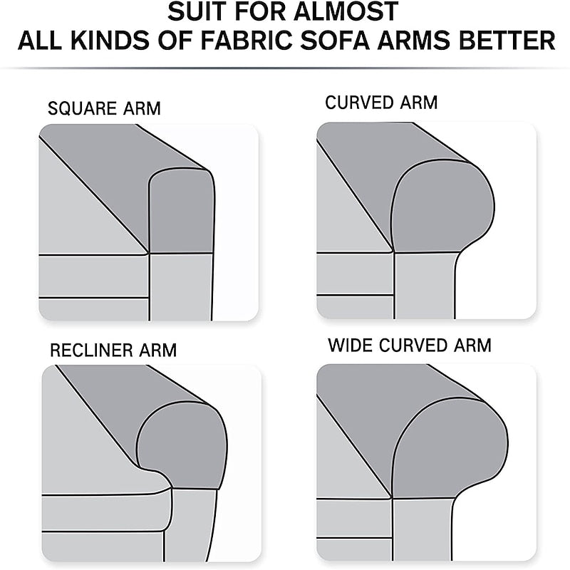 Stretchy Chair Armrest Covers, Set of 2, Red