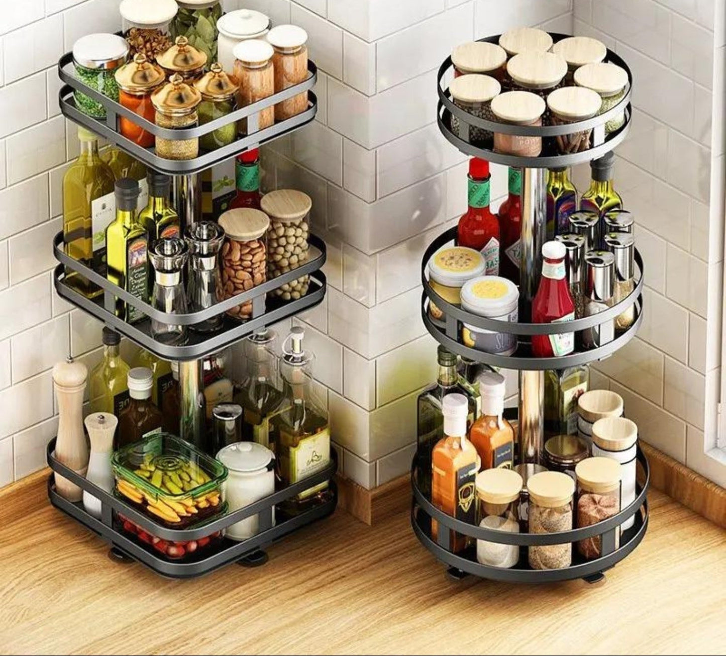 Easy Access 360° Turning Shelf Rack