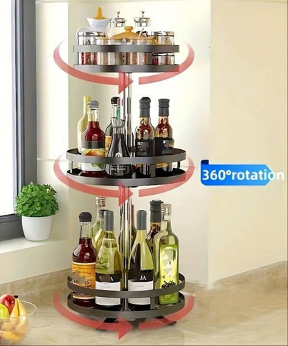 Easy Access 360° Turning Shelf Rack