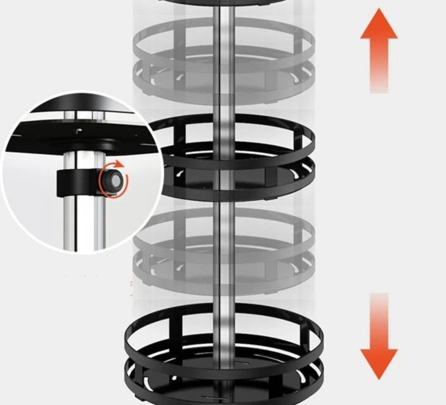 Easy Access 360° Turning Shelf Rack