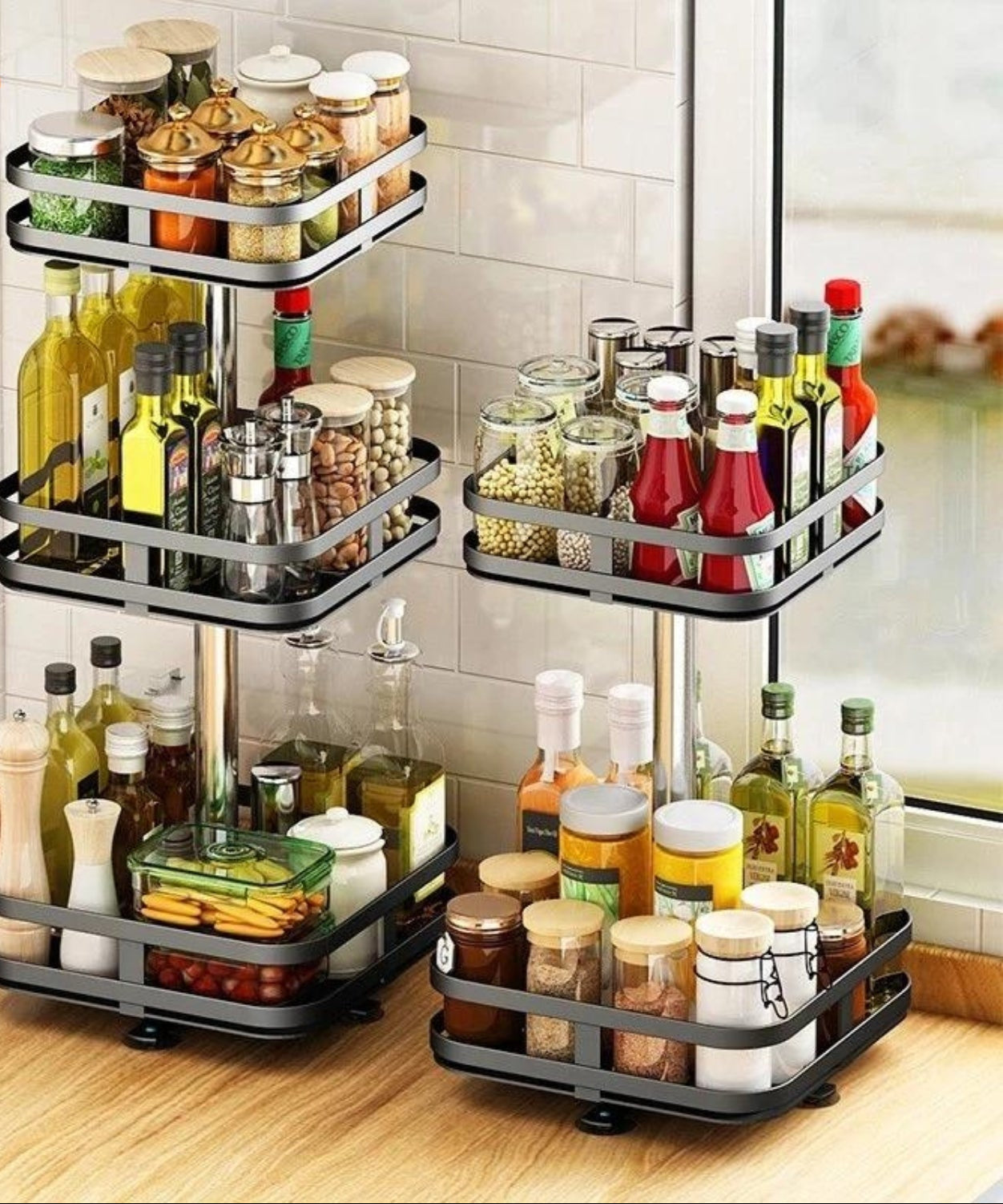 Easy Access 360° Turning Shelf Rack