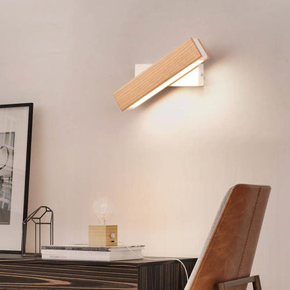 Adjustable Wooden LED Wall Light