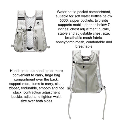 Running Vest with Water Bottle Holder, Reflective Details, and Mobile Pocket