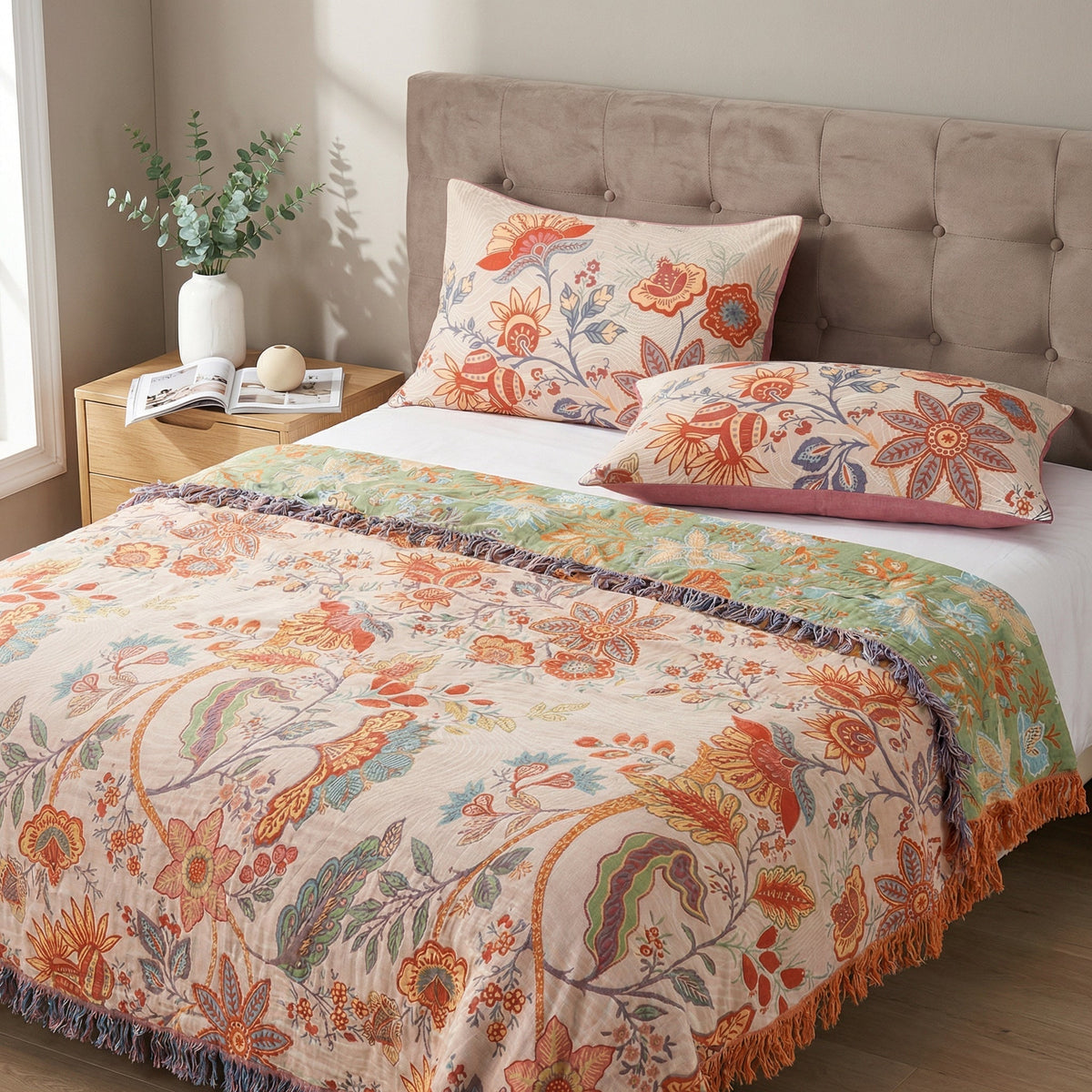 Rustic Floral Boho Pillowcases | 2pcs Set