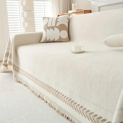 Traditional Cloth Sofa Slipcover with Fringe
