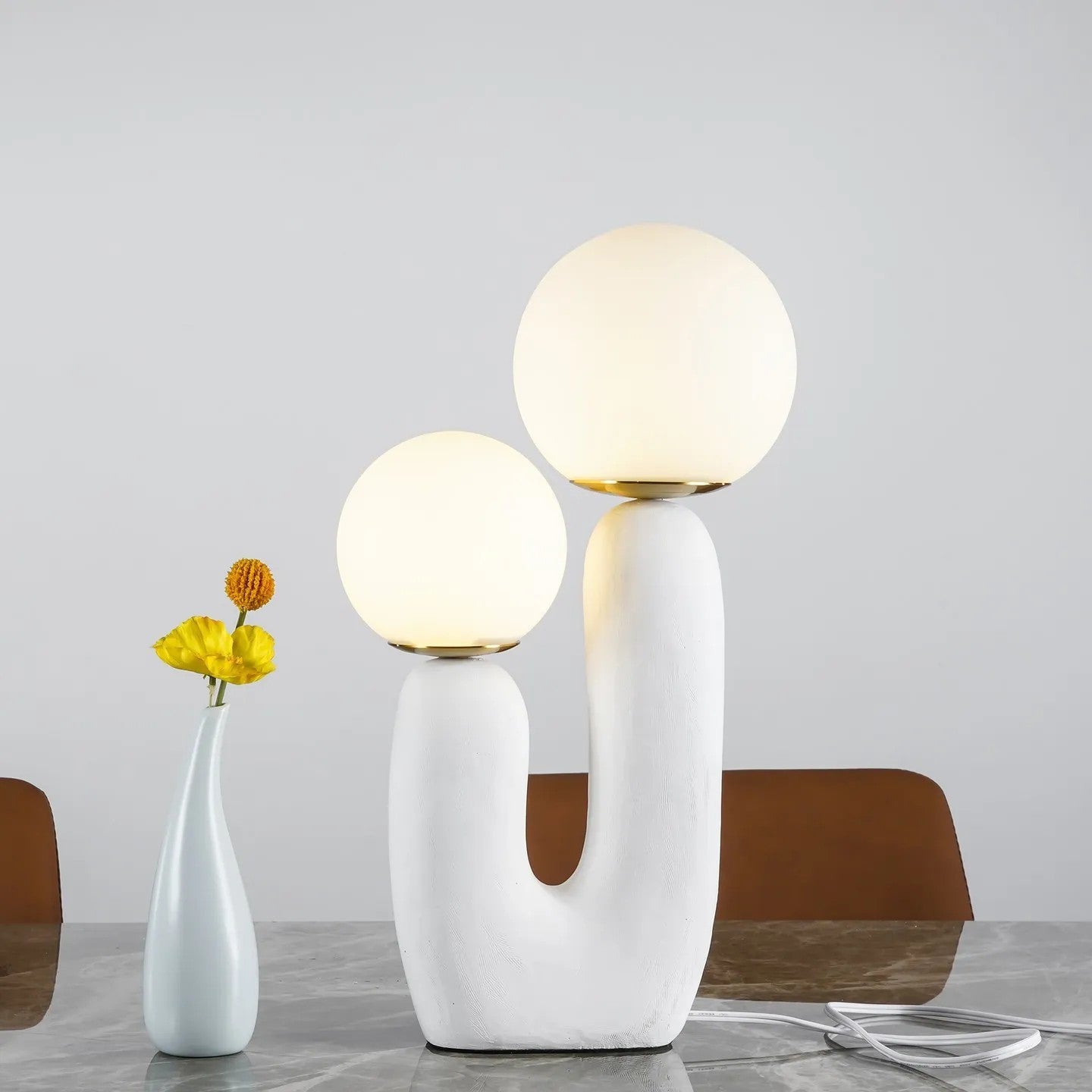 Elegant Wooden Table Light with Earthy Tone
