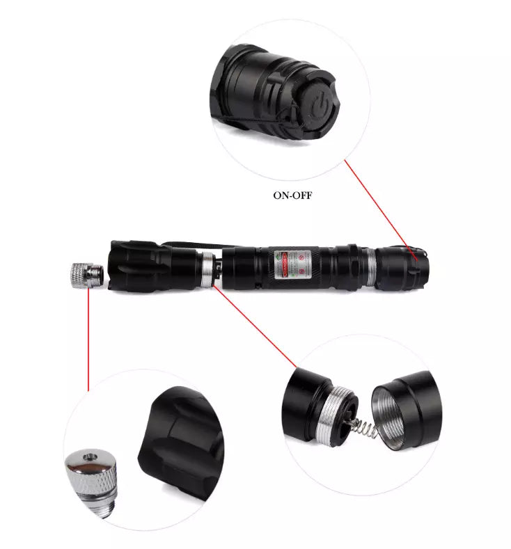 Bright Red Rechargeable Laser Pointer Torch Kit