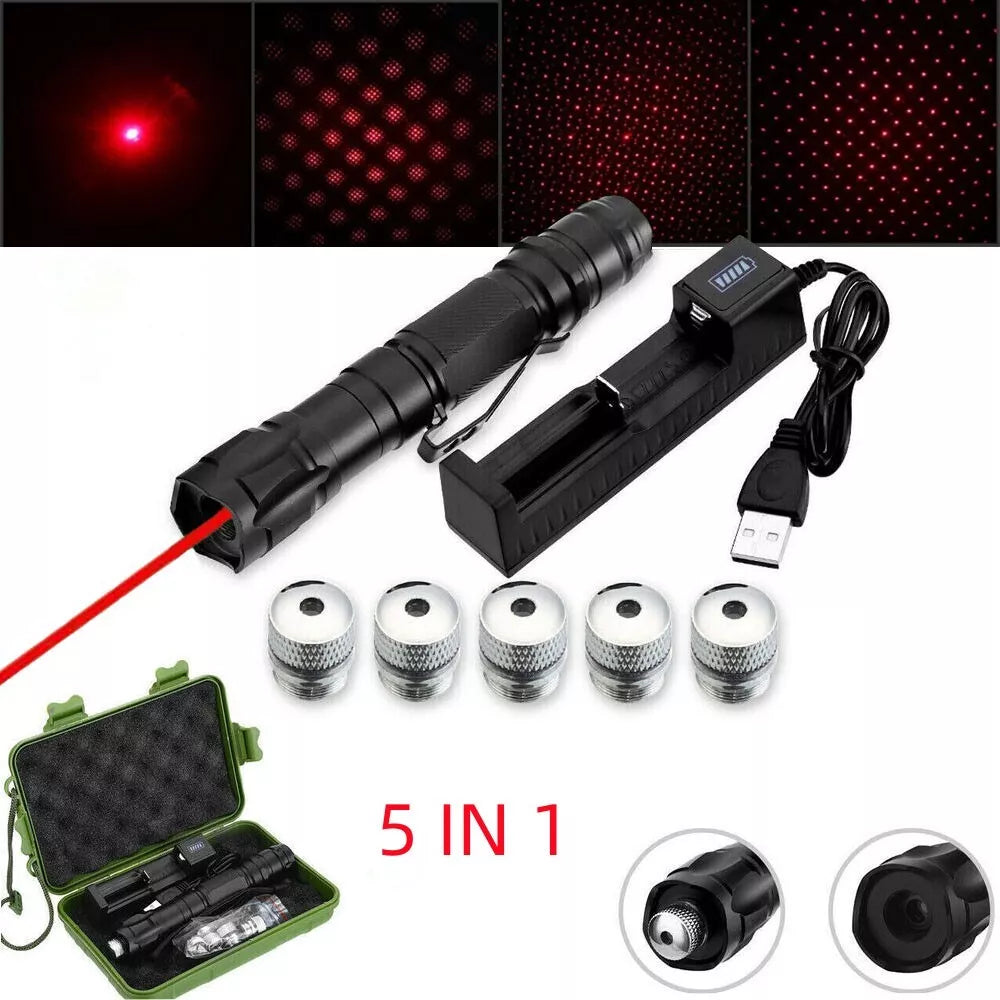 Bright Red Rechargeable Laser Pointer Torch Kit