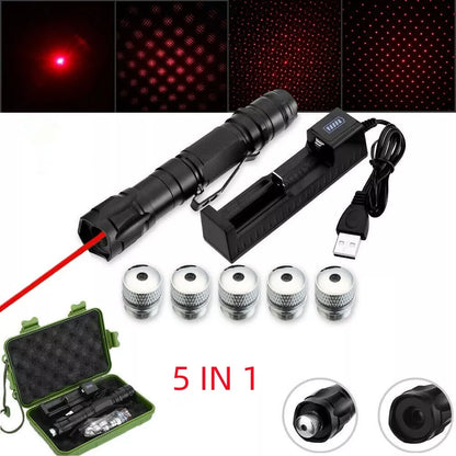 Bright Red Rechargeable Laser Pointer Torch Kit