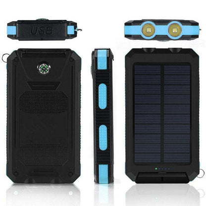 Portable Waterproof Solar Power Bank with USB Charger