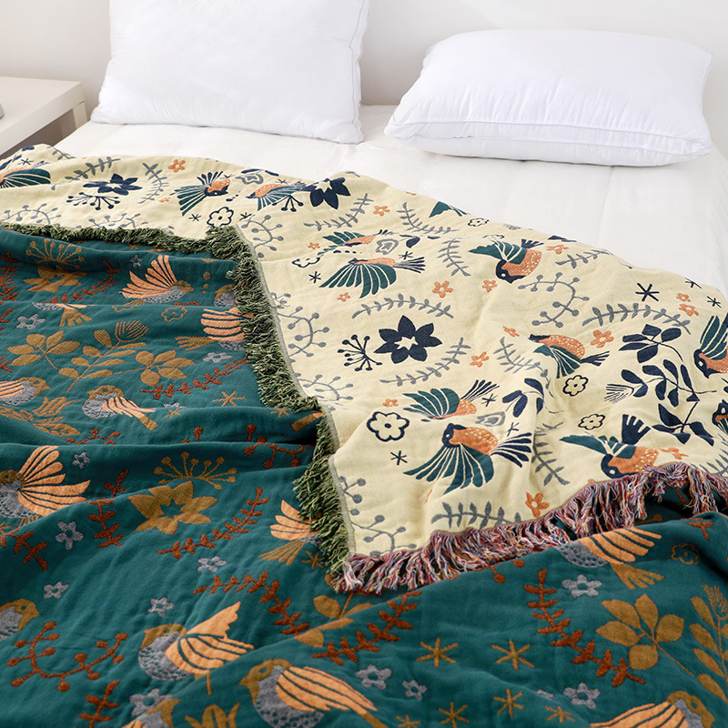 Ultra Soft Plush Bird Pattern Throw Blanket
