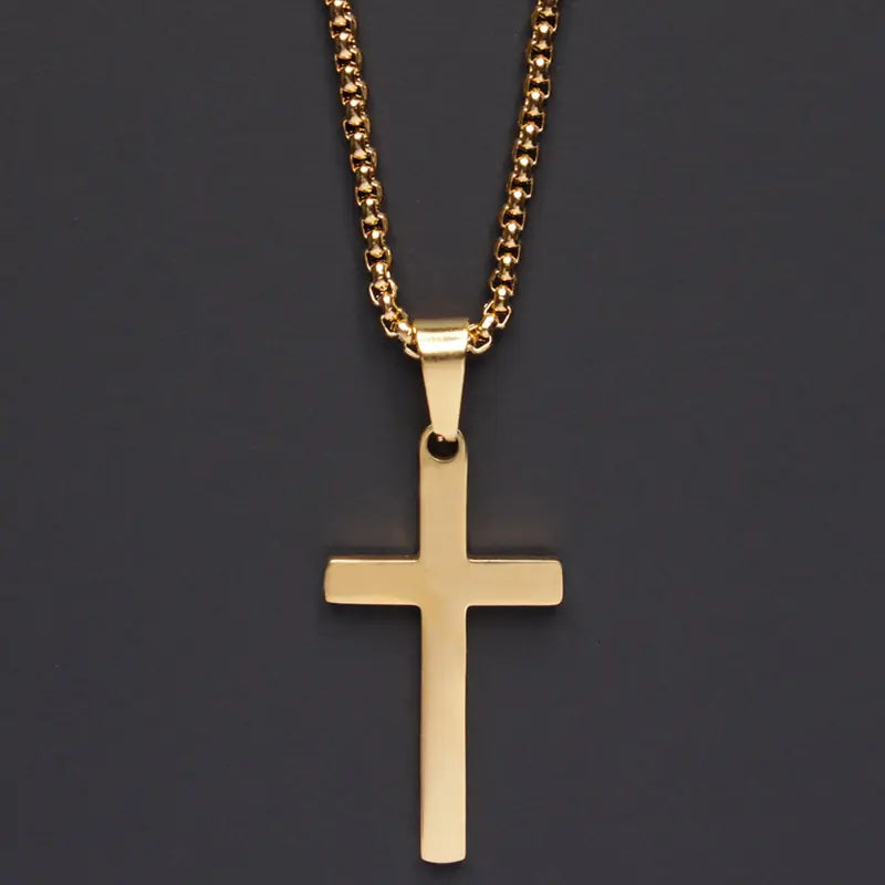 Simple Cross Chain Men's Necklace