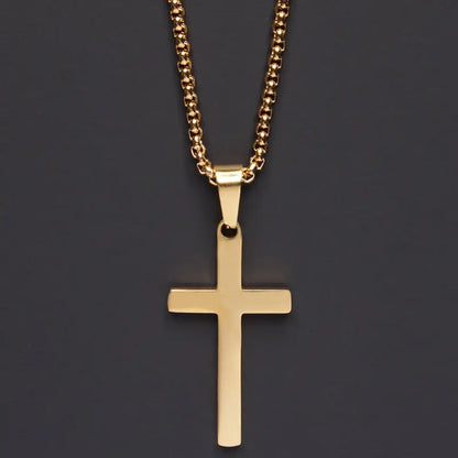 Simple Cross Chain Men's Necklace