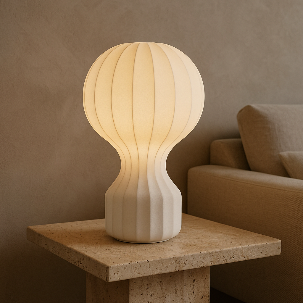 Soft Silk Table Lamp with Warm LED Glow - Cofik