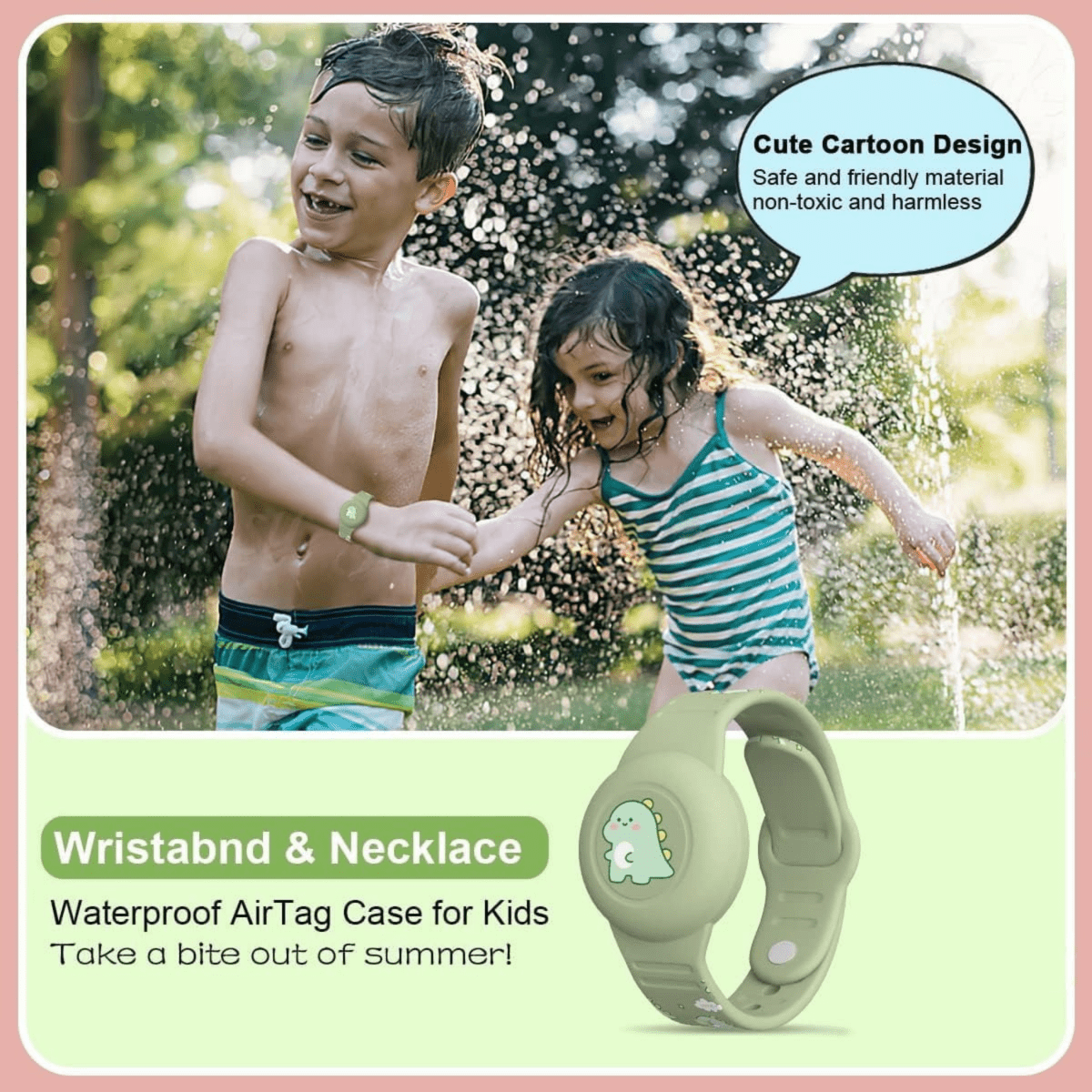 Colorful Kids GPS Tracker Dino Wristband