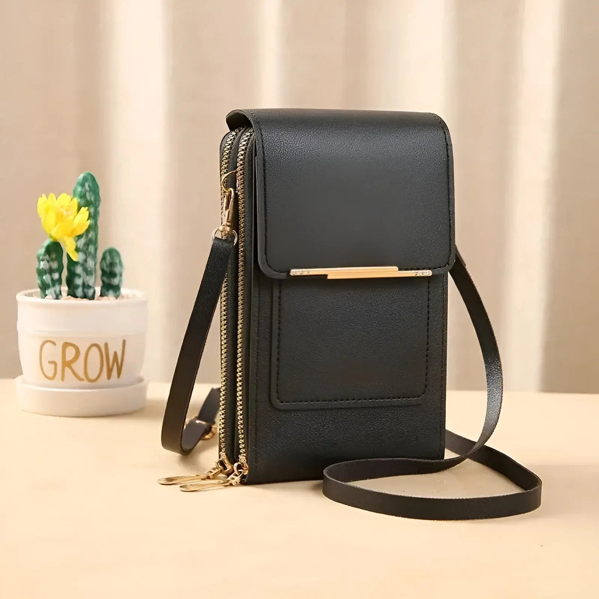 Secure Leather Shoulder Bag with Theft Proof Design