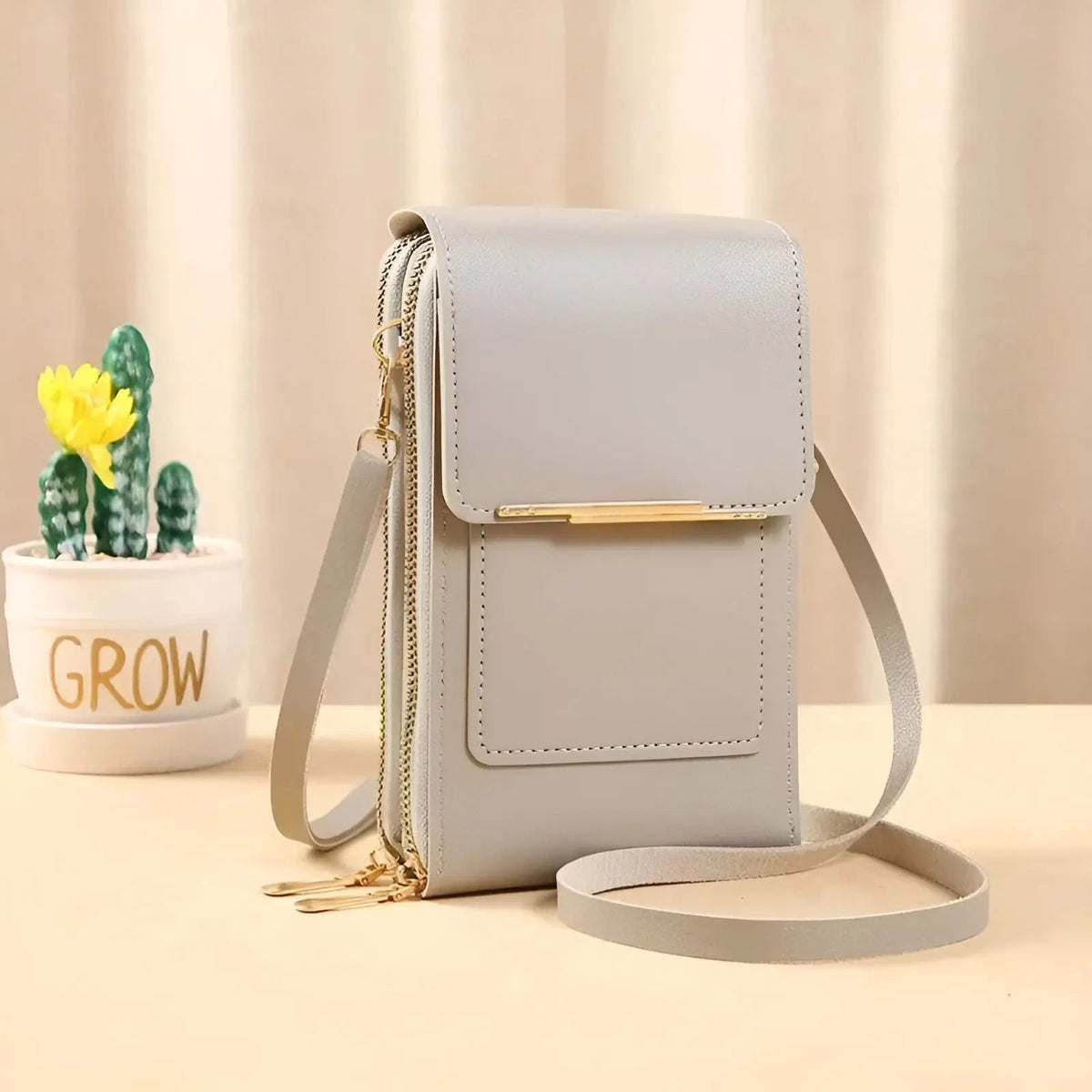 Secure Leather Shoulder Bag with Theft Proof Design