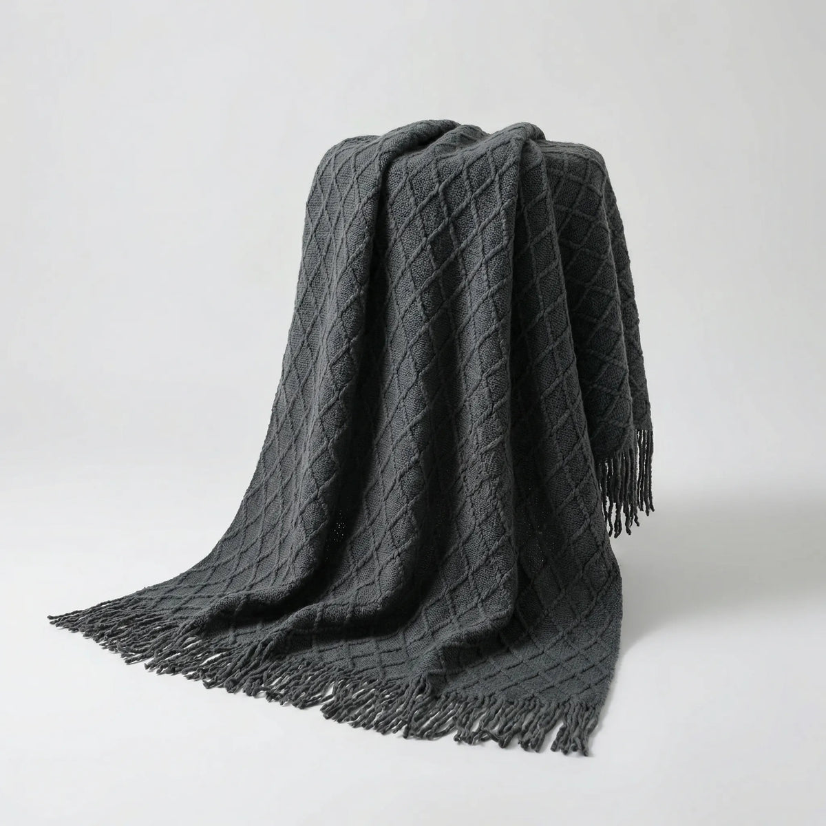 Scandinavian-Style Knitted Sofa Throw Blanket