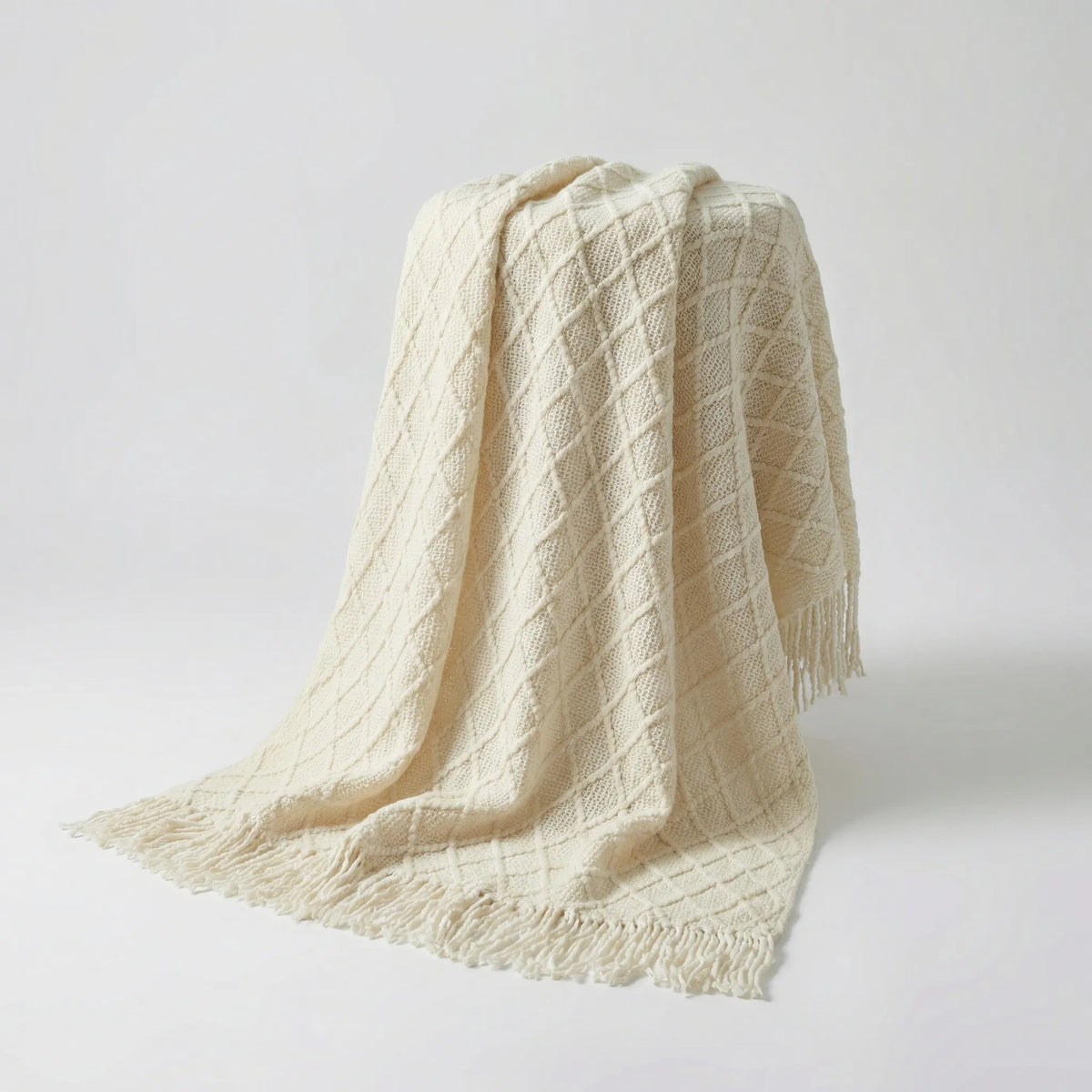 Scandinavian-Style Knitted Sofa Throw Blanket