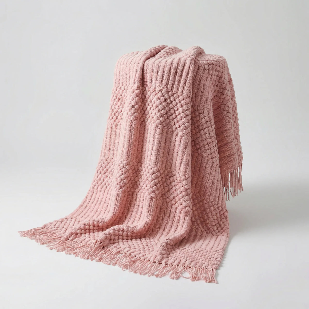 Scandinavian-Style Knitted Sofa Throw Blanket