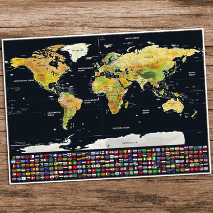 Interactive Travel World Map Print