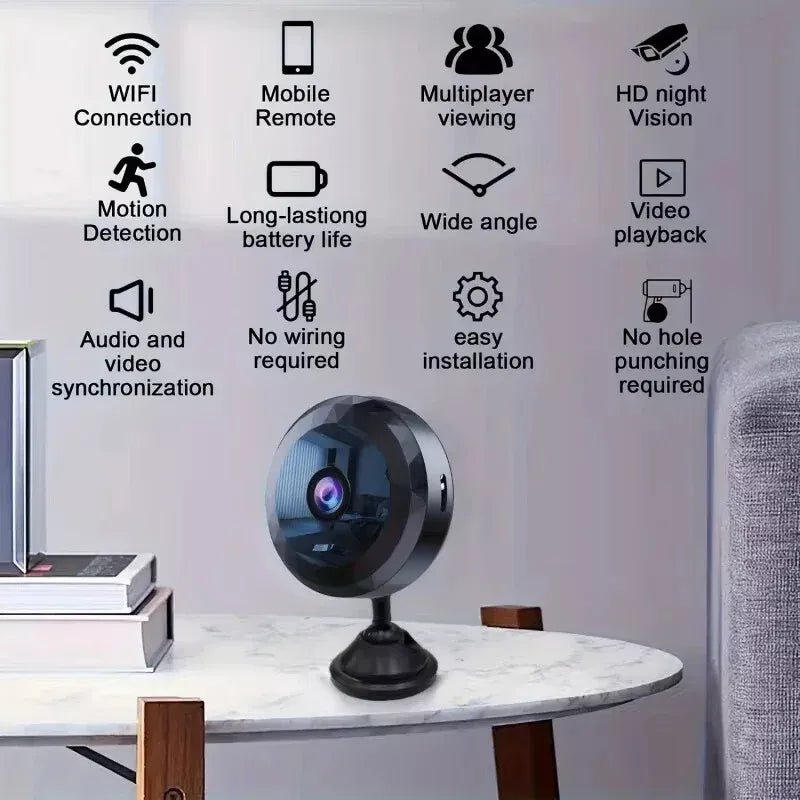 Compact WiFi Security Camera 1080P HD Night Vision