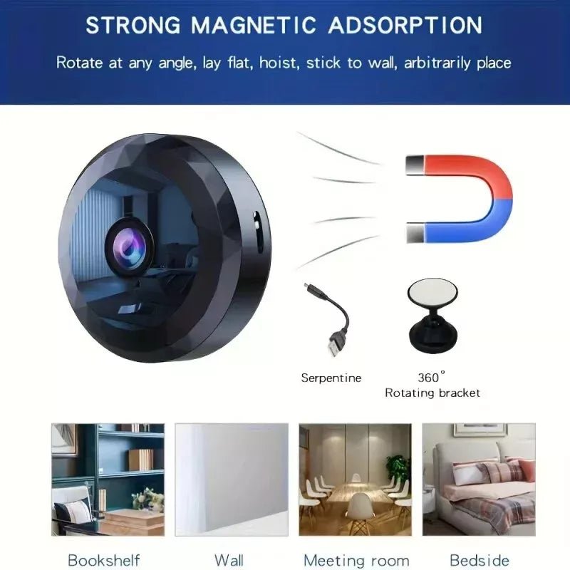 Compact WiFi Security Camera 1080P HD Night Vision