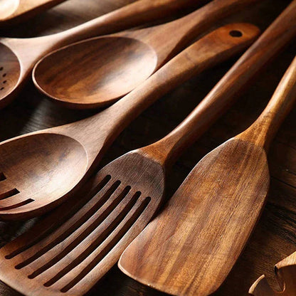 Natural Wooden Cooking Utensil Set
