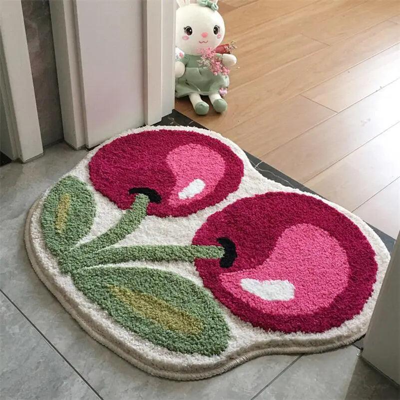 Plush Cherry Bathroom Mat - Cofik