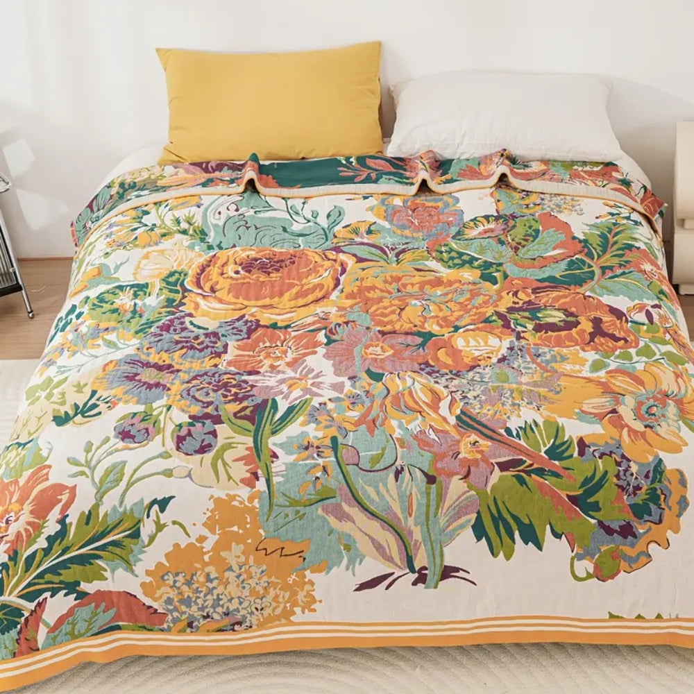 Sienna Floral Bloom Cotton Blanket