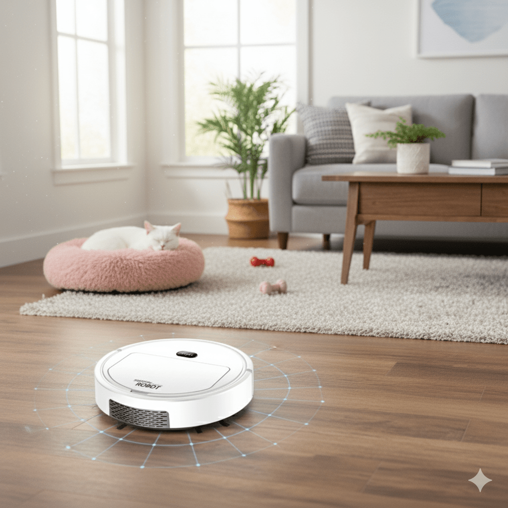 Quiet Robot Vacuum with Advanced HEPA Filter System