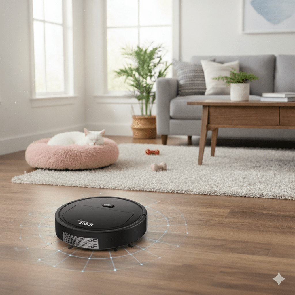 Quiet Robot Vacuum with Advanced HEPA Filter System