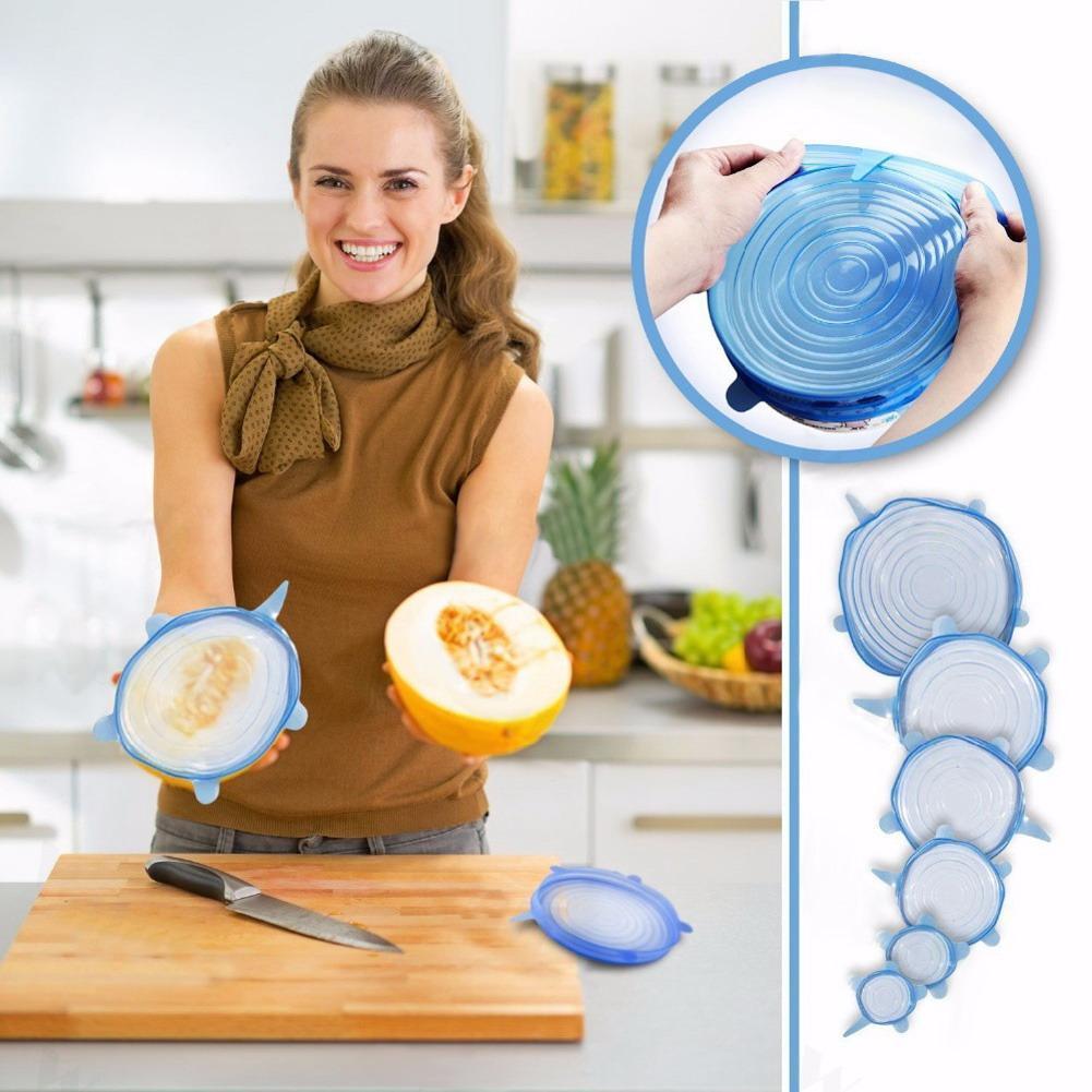 Flexible Kitchen Storage Lids 6 Pack