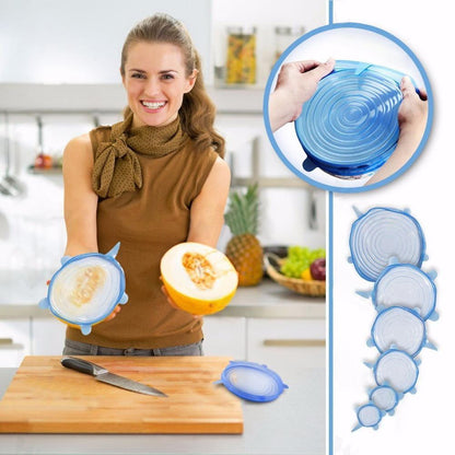 Flexible Kitchen Storage Lids 6 Pack
