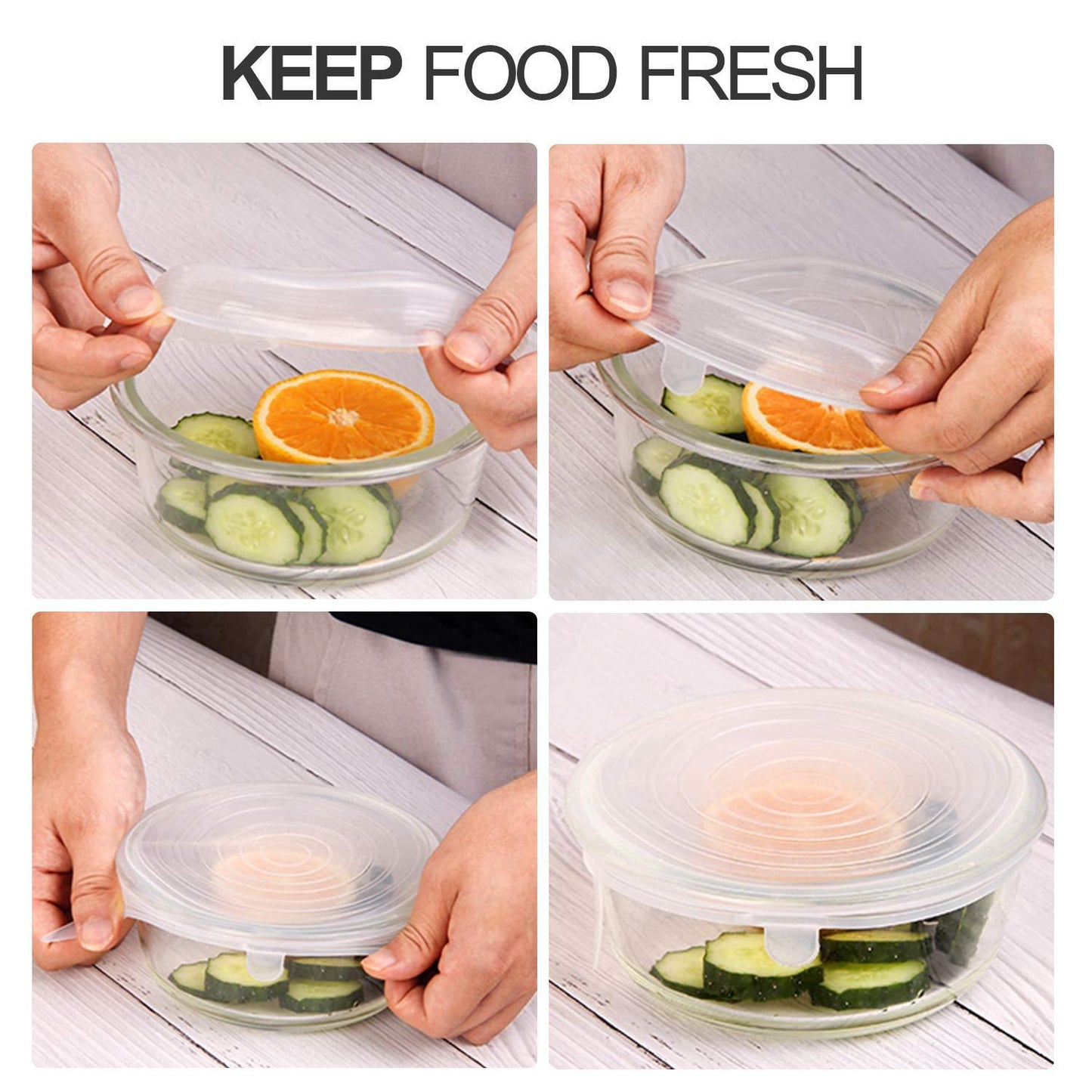 Flexible Kitchen Storage Lids 6 Pack