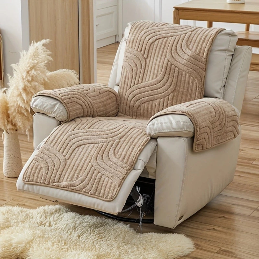 Silven Plush Thickened Anti-Slip Recliner Sofa Cover