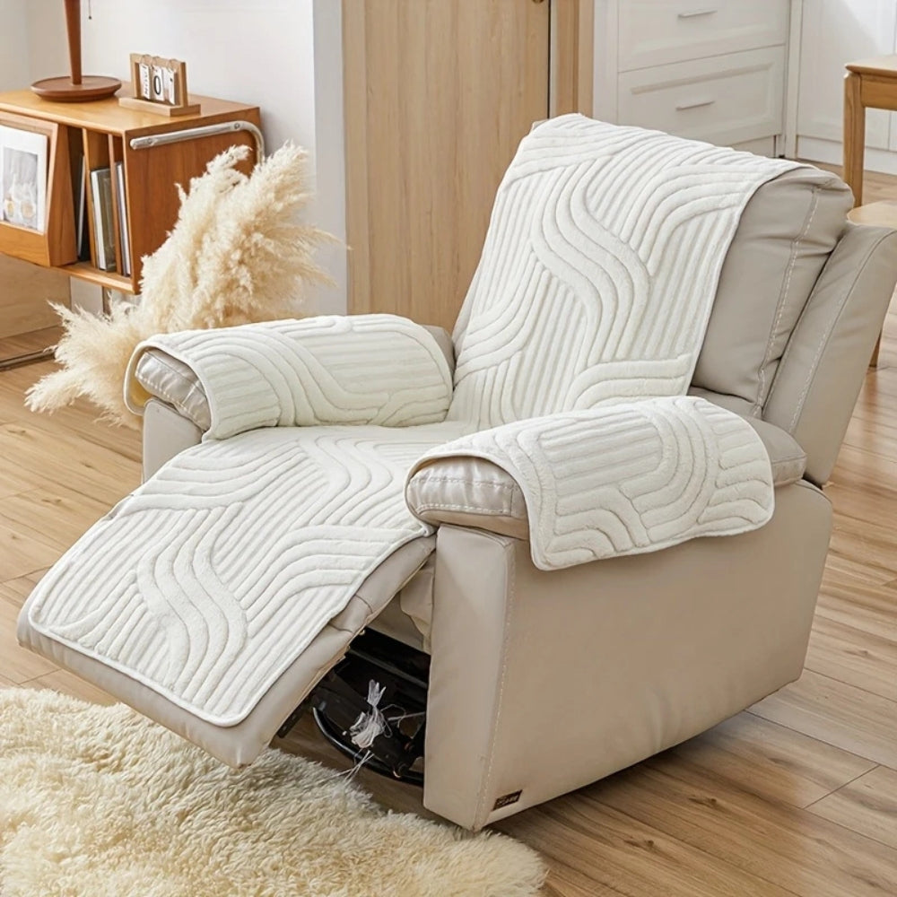 Silven Plush Thickened Anti-Slip Recliner Sofa Cover