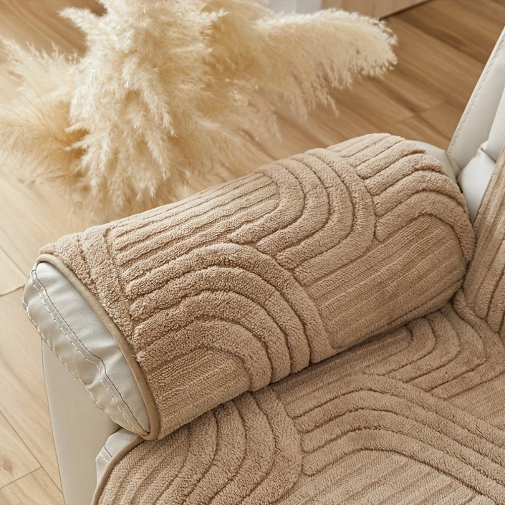 Silven Plush Thickened Anti-Slip Recliner Sofa Cover