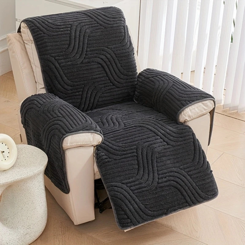 Silven Plush Thickened Anti-Slip Recliner Sofa Cover