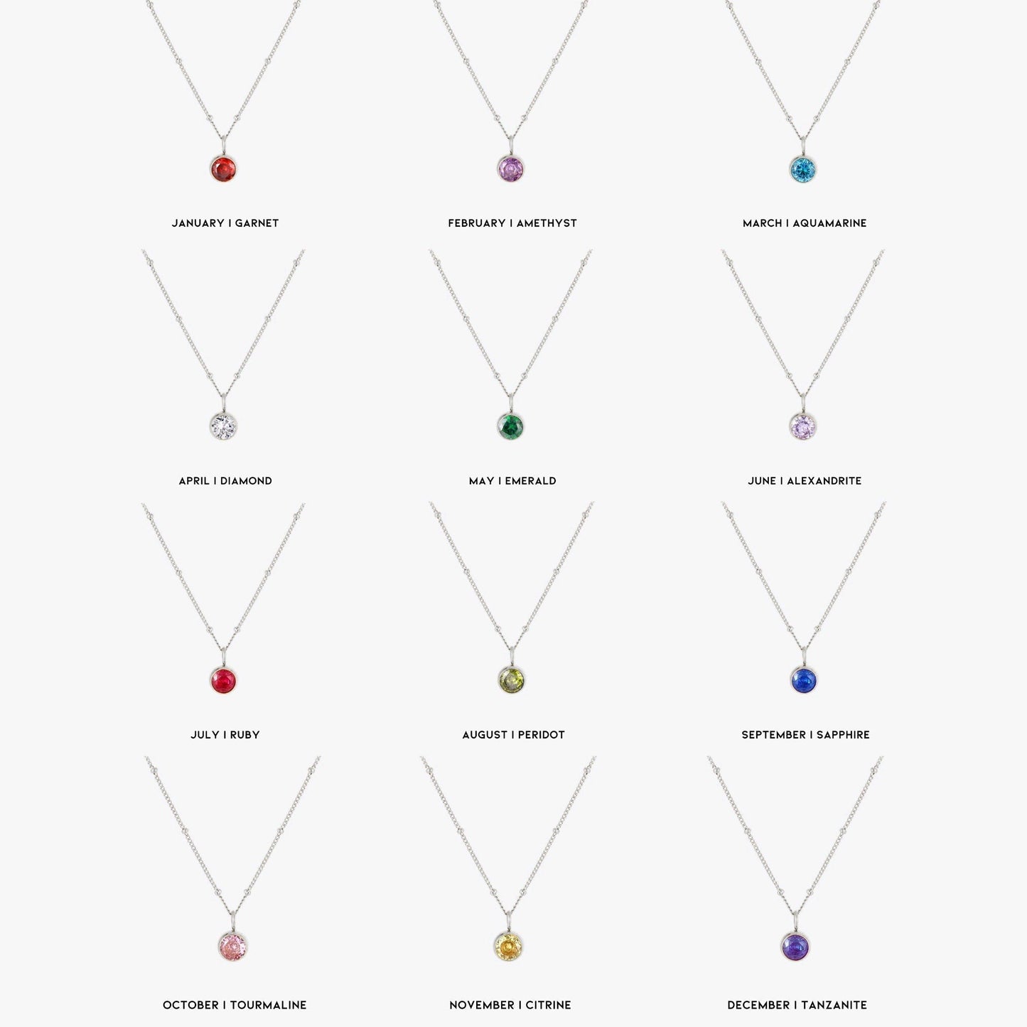 Gemstone Personalized Chain Necklace