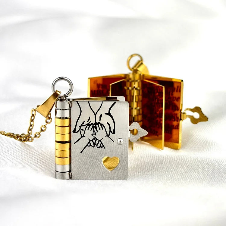 Sentimental Photo Pendant Necklace with Heartfelt Message