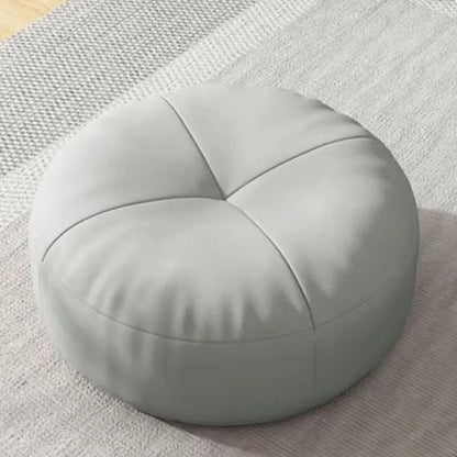 Round Leather Floor Cushion in Traditional Japanese Style