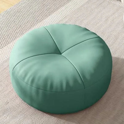 Round Leather Floor Cushion in Traditional Japanese Style