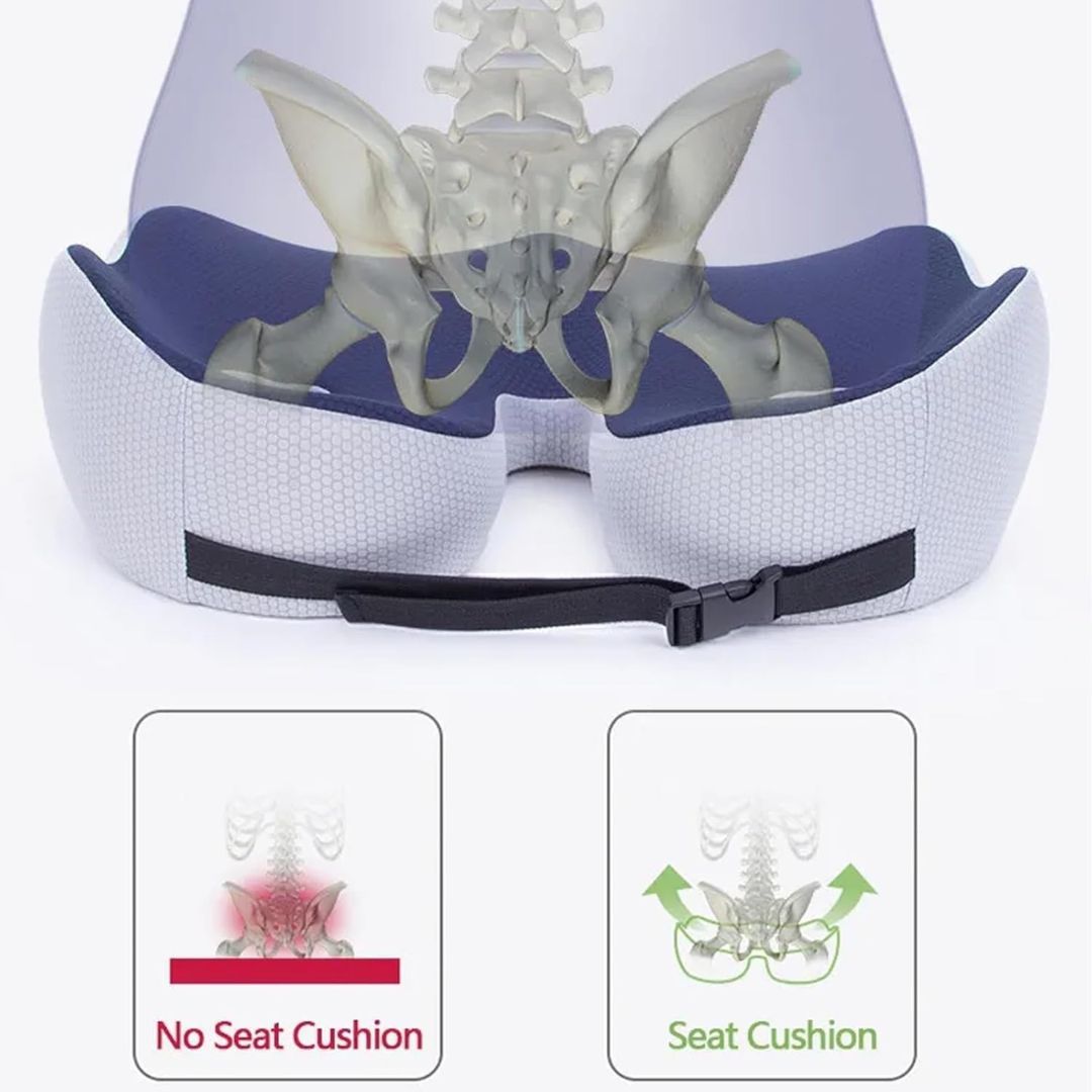 Comfortable Memory Foam Seat Cushion for Back Pain Relief