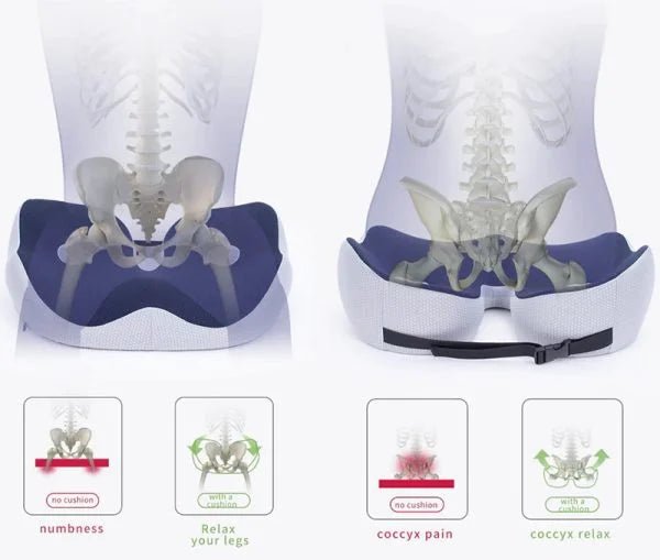 Comfortable Memory Foam Seat Cushion for Back Pain Relief