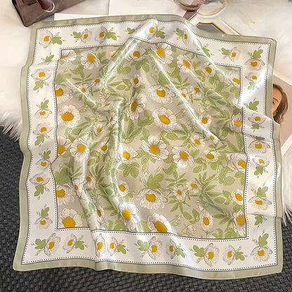 Vintage Inspired Faux Silk Korean Scarf