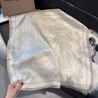 Vintage Inspired Faux Silk Korean Scarf