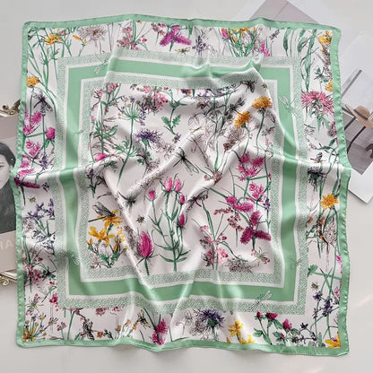 Vintage Inspired Faux Silk Korean Scarf